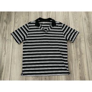 NIKE Golf Fit Dry Polo Style shirt Black And White stripes XL